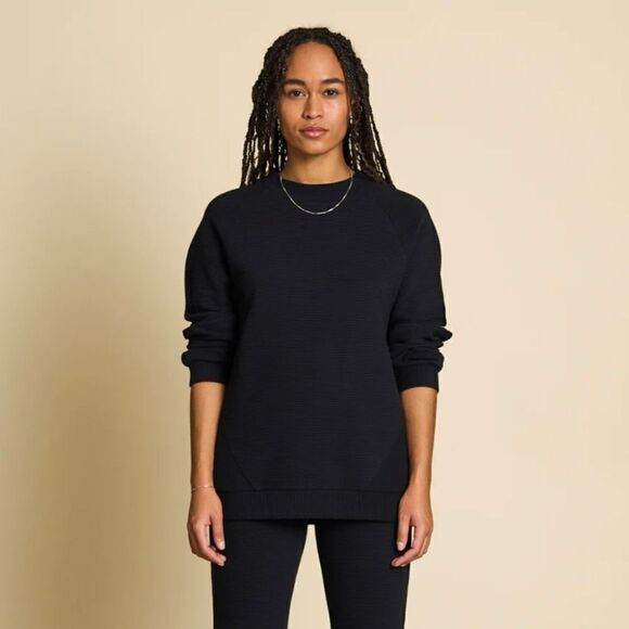 Jan N June Women’s Small Rib Black Pullover O-Sweater Toulon Long Sleeve - Picture 1 of 12